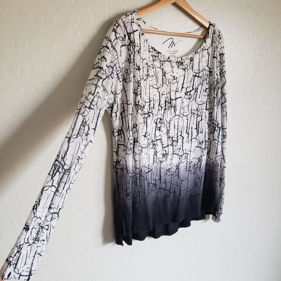 Miraclebody by Miraclesuit Printed Dip Dye Top w Built in Tank Small Long Sleeve - Picture 5 of 11